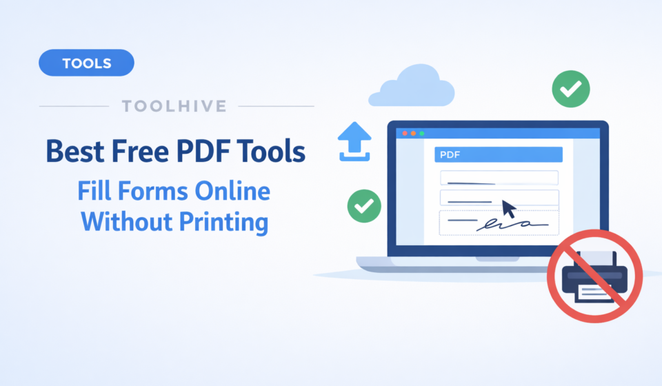 Best free PDF tools for filling forms online without printing using tools like Smallpdf and ILovePDF